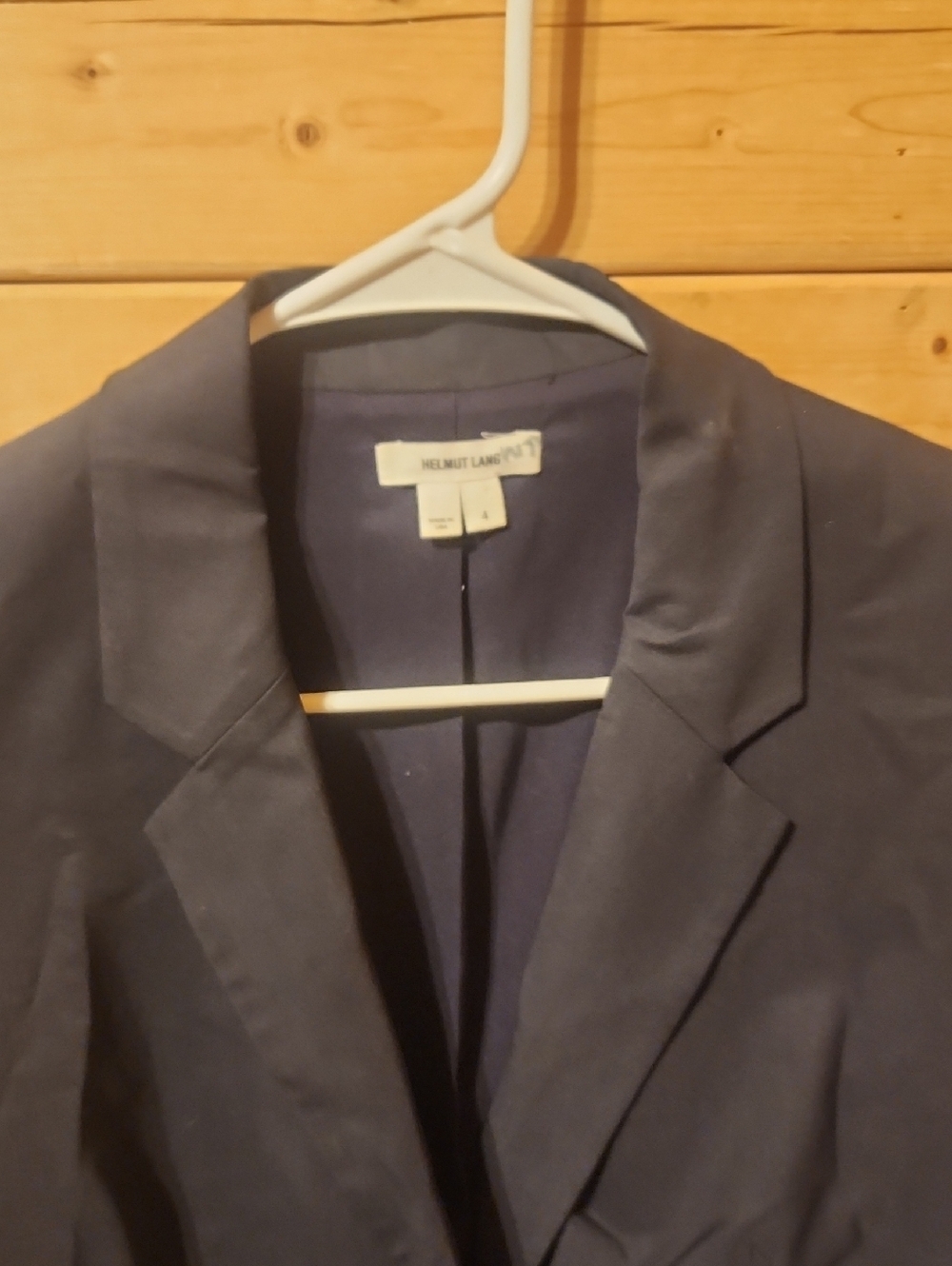 Helmut Lang One Button Blazer Womens Size Large Virgin Wool - Picture 3 of 6
